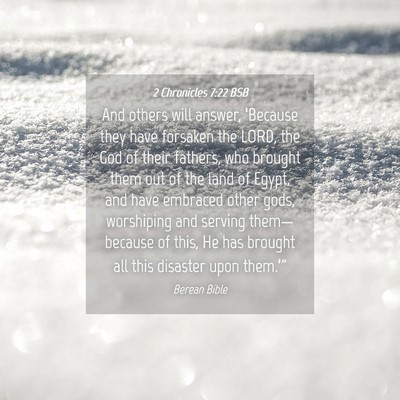 Picture 04 - 2 Chronicles 7:22 BSB - And others will answer, ‘Because they have - Bible Verse Picture