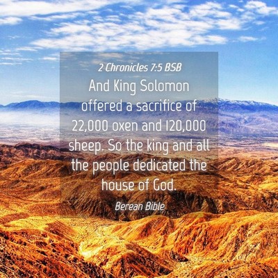 Picture 04 - 2 Chronicles 7:5 BSB - And King Solomon offered a sacrifice of 22,000 - Bible Verse Picture