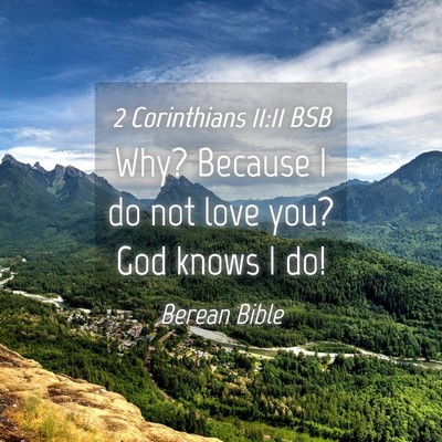 Picture 04 - 2 Corinthians 11:11 BSB - Why? Because I do not love you? God knows I - Bible Verse Picture