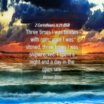 Picture 04 - 2 Corinthians 11:25 BSB - Three times I was beaten with rods, once I was - Bible Verse Picture