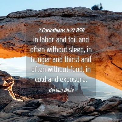 Picture 04 - 2 Corinthians 11:27 BSB - in labor and toil and often without sleep, in - Bible Verse Picture