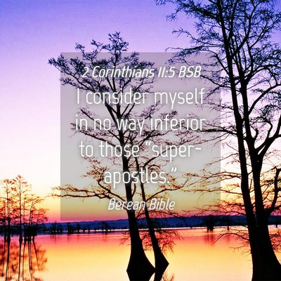 Picture 04 - 2 Corinthians 11:5 BSB - I consider myself in no way inferior to those - Bible Verse Picture