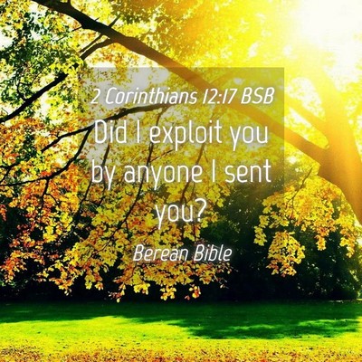 Picture 04 - 2 Corinthians 12:17 BSB - Did I exploit you by anyone I sent - Bible Verse Picture