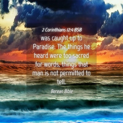 Picture 04 - 2 Corinthians 12:4 BSB - was caught up to Paradise. The things he heard - Bible Verse Picture