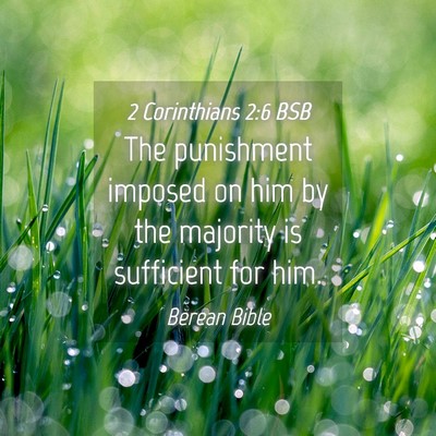 Picture 04 - 2 Corinthians 2:6 BSB - The punishment imposed on him by the majority is - Bible Verse Picture