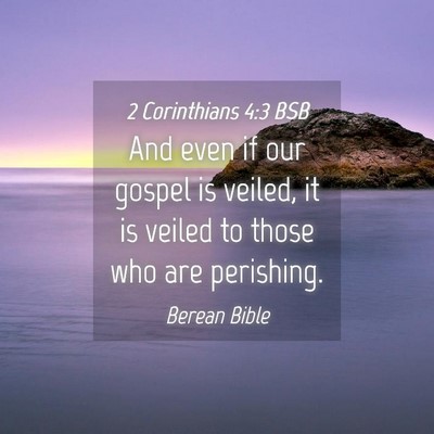Picture 04 - 2 Corinthians 4:3 BSB - And even if our gospel is veiled, it is veiled to - Bible Verse Picture