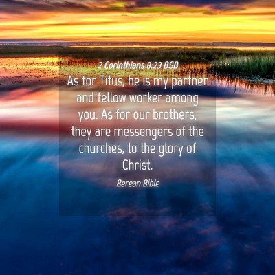 Picture 04 - 2 Corinthians 8:23 BSB - As for Titus, he is my partner and fellow worker - Bible Verse Picture