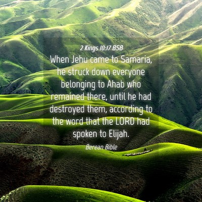 Picture 04 - 2 Kings 10:17 BSB - When Jehu came to Samaria, he struck down - Bible Verse Picture