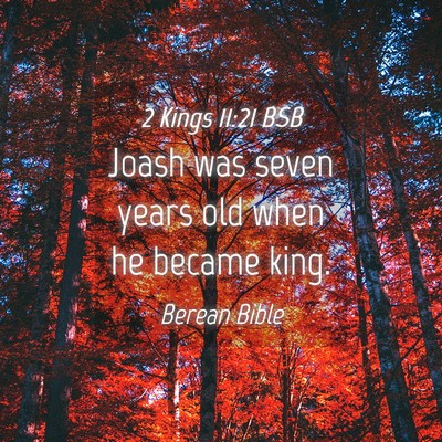 Picture 04 - 2 Kings 11:21 BSB - Joash was seven years old when he became - Bible Verse Picture