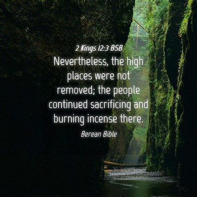 Picture 04 - 2 Kings 12:3 BSB - Nevertheless, the high places were not removed; - Bible Verse Picture