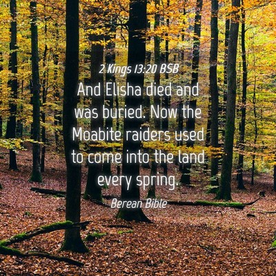 Picture 04 - 2 Kings 13:20 BSB - And Elisha died and was buried. Now the Moabite - Bible Verse Picture