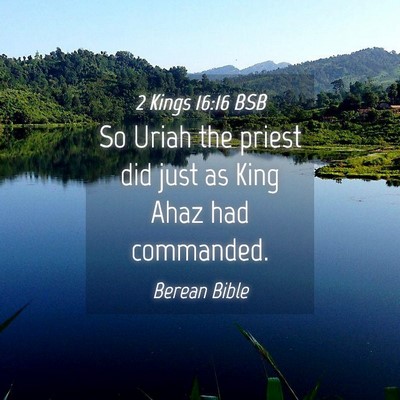 Picture 04 - 2 Kings 16:16 BSB - So Uriah the priest did just as King Ahaz had - Bible Verse Picture