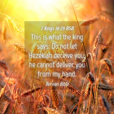 Picture 04 - 2 Kings 18:29 BSB - This is what the king says: Do not let Hezekiah - Bible Verse Picture