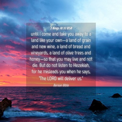 Picture 04 - 2 Kings 18:32 BSB - until I come and take you away to a land like - Bible Verse Picture