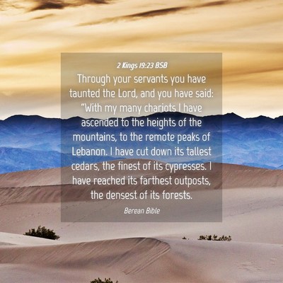 Picture 04 - 2 Kings 19:23 BSB - Through your servants you have taunted the Lord, - Bible Verse Picture