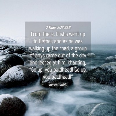 Picture 04 - 2 Kings 2:23 BSB - From there, Elisha went up to Bethel, and as he - Bible Verse Picture
