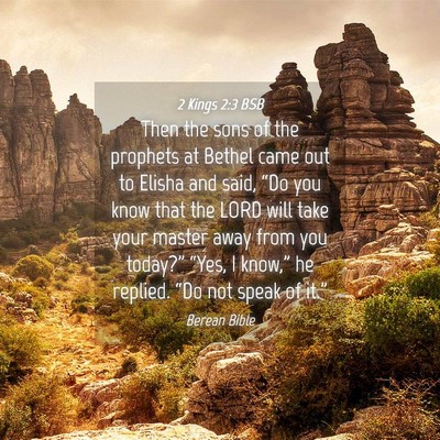 Picture 04 - 2 Kings 2:3 BSB - Then the sons of the prophets at Bethel came out - Bible Verse Picture