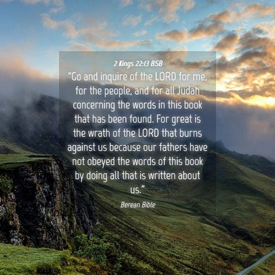Picture 04 - 2 Kings 22:13 BSB - “Go and inquire of the LORD for me, for the - Bible Verse Picture