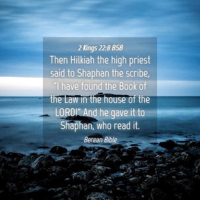 Picture 04 - 2 Kings 22:8 BSB - Then Hilkiah the high priest said to Shaphan the - Bible Verse Picture