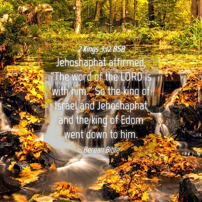 Picture 04 - 2 Kings 3:12 BSB - Jehoshaphat affirmed, “The word of the LORD is - Bible Verse Picture