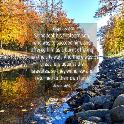 Picture 04 - 2 Kings 3:27 BSB - So he took his firstborn son, who was to succeed - Bible Verse Picture