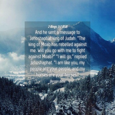 Picture 04 - 2 Kings 3:7 BSB - And he sent a message to Jehoshaphat king of - Bible Verse Picture