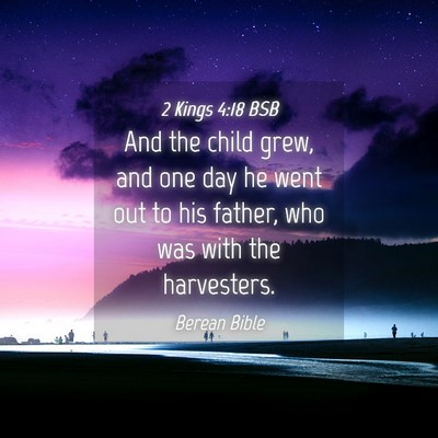 Picture 04 - 2 Kings 4:18 BSB - And the child grew, and one day he went out to - Bible Verse Picture