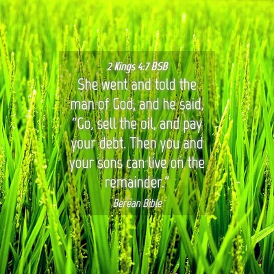 Picture 04 - 2 Kings 4:7 BSB - She went and told the man of God, and he said, - Bible Verse Picture