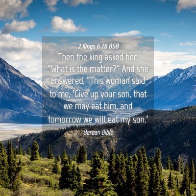 Picture 04 - 2 Kings 6:28 BSB - Then the king asked her, “What is the - Bible Verse Picture