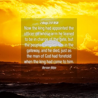 Picture 04 - 2 Kings 7:17 BSB - Now the king had appointed the officer on whose - Bible Verse Picture