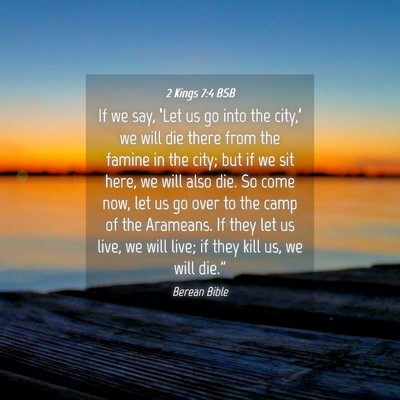 Picture 04 - 2 Kings 7:4 BSB - If we say, ‘Let us go into the city,’ we will - Bible Verse Picture