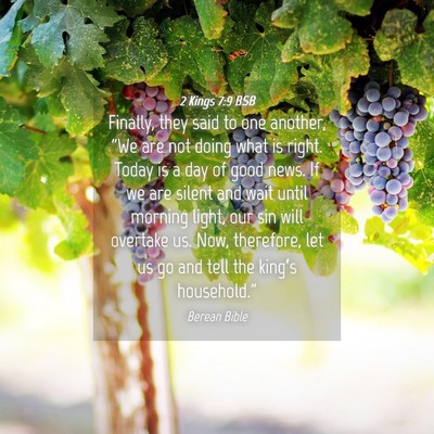 Picture 04 - 2 Kings 7:9 BSB - Finally, they said to one another, “We are not - Bible Verse Picture