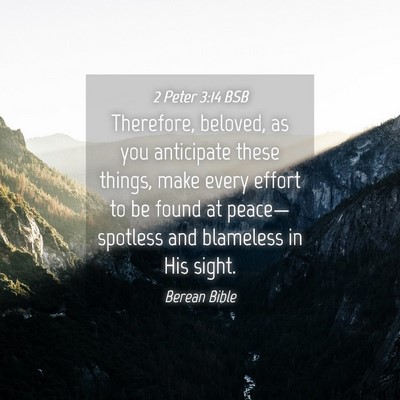 Picture 04 - 2 Peter 3:14 BSB - Therefore, beloved, as you anticipate these - Bible Verse Picture