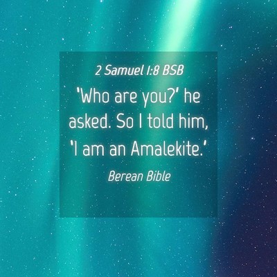 Picture 04 - 2 Samuel 1:8 BSB - ‘Who are you?’ he asked. So I told him, ‘I - Bible Verse Picture