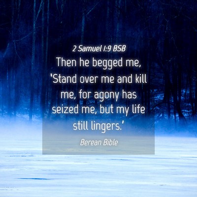 Picture 04 - 2 Samuel 1:9 BSB - Then he begged me, ‘Stand over me and kill me, - Bible Verse Picture
