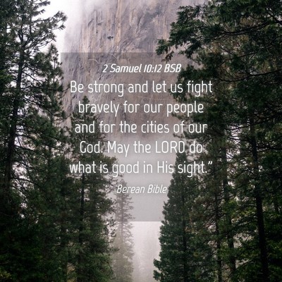 Picture 04 - 2 Samuel 10:12 BSB - Be strong and let us fight bravely for our people - Bible Verse Picture