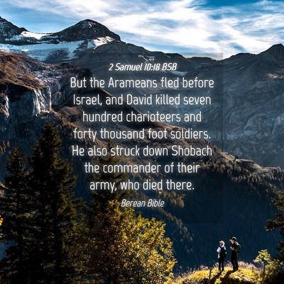 Picture 04 - 2 Samuel 10:18 BSB - But the Arameans fled before Israel, and David - Bible Verse Picture