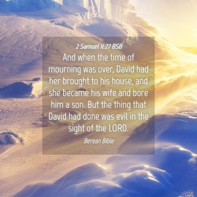 Picture 04 - 2 Samuel 11:27 BSB - And when the time of mourning was over, David had - Bible Verse Picture