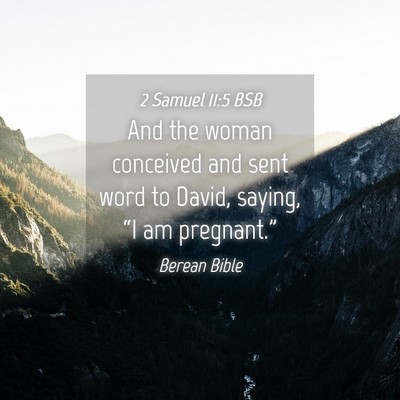 Picture 04 - 2 Samuel 11:5 BSB - And the woman conceived and sent word to David, - Bible Verse Picture