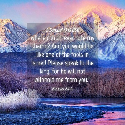 Picture 04 - 2 Samuel 13:13 BSB - Where could I ever take my shame? And you would - Bible Verse Picture