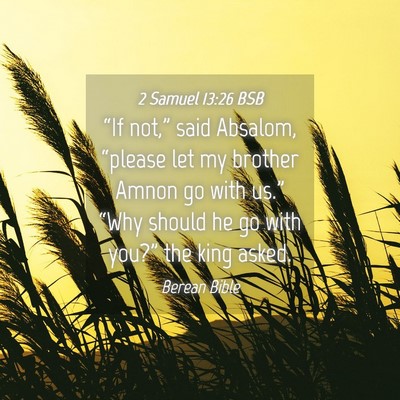 Picture 04 - 2 Samuel 13:26 BSB - “If not,” said Absalom, “please let my - Bible Verse Picture