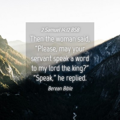 Picture 04 - 2 Samuel 14:12 BSB - Then the woman said, “Please, may your servant - Bible Verse Picture