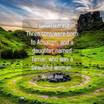 Picture 04 - 2 Samuel 14:27 BSB - Three sons were born to Absalom, and a daughter - Bible Verse Picture