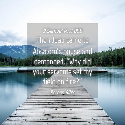 Picture 04 - 2 Samuel 14:31 BSB - Then Joab came to Absalom’s house and demanded, - Bible Verse Picture