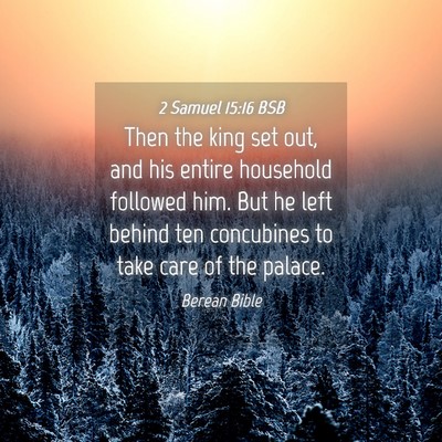 Picture 04 - 2 Samuel 15:16 BSB - Then the king set out, and his entire household - Bible Verse Picture