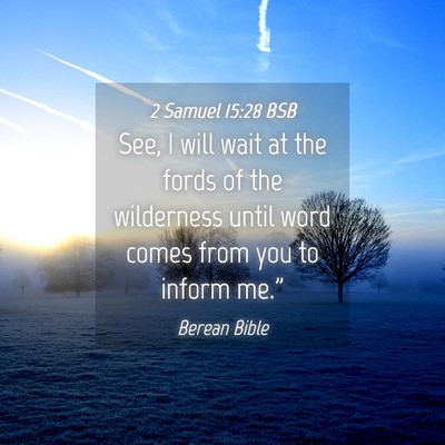 Picture 04 - 2 Samuel 15:28 BSB - See, I will wait at the fords of the wilderness - Bible Verse Picture