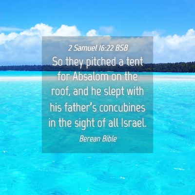Picture 04 - 2 Samuel 16:22 BSB - So they pitched a tent for Absalom on the roof, - Bible Verse Picture