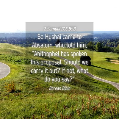 Picture 04 - 2 Samuel 17:6 BSB - So Hushai came to Absalom, who told him, - Bible Verse Picture