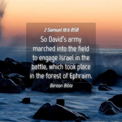 Picture 04 - 2 Samuel 18:6 BSB - So David’s army marched into the field to - Bible Verse Picture
