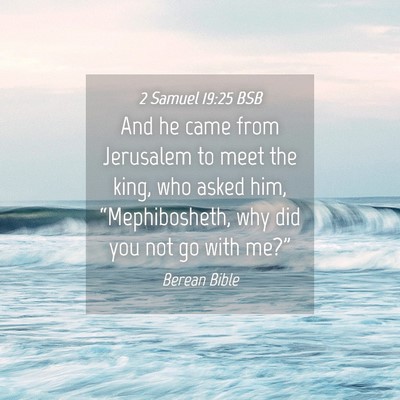 Picture 04 - 2 Samuel 19:25 BSB - And he came from Jerusalem to meet the king, who - Bible Verse Picture